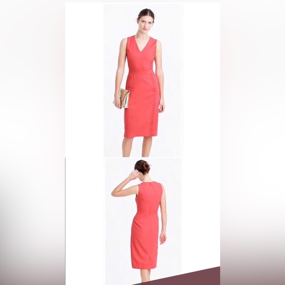 J.Crew sleeveless sheath dress with eyelet trim - navy